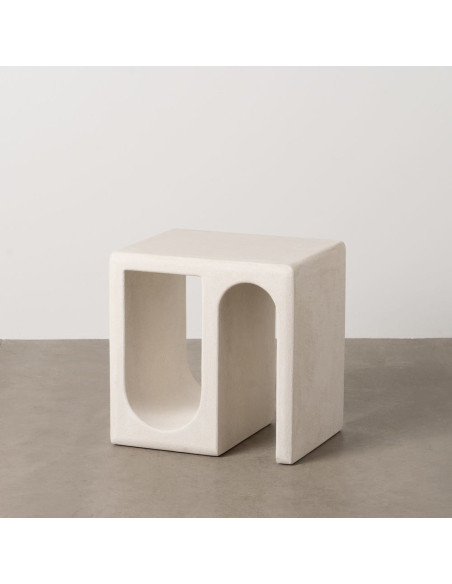 Table d'appoint minimaliste Carré 1 niche en Bois MDF Blanc Wilma - 2