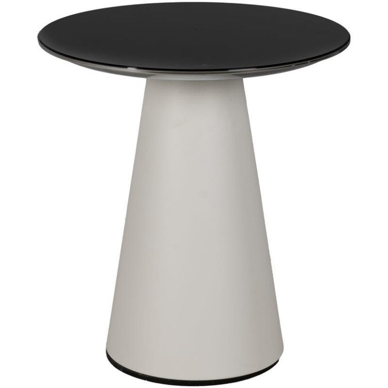 Table d'appoint moderne Ronde 2 niveaux en Métal Blanc Noir Vania - 1