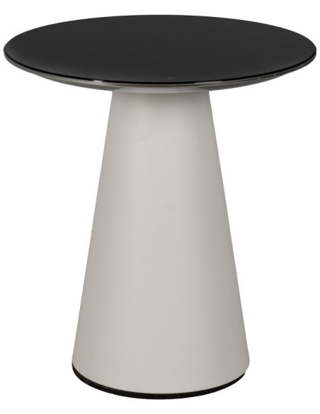 Table d'appoint moderne Ronde 2 niveaux en Métal Blanc Noir Vania - 1
