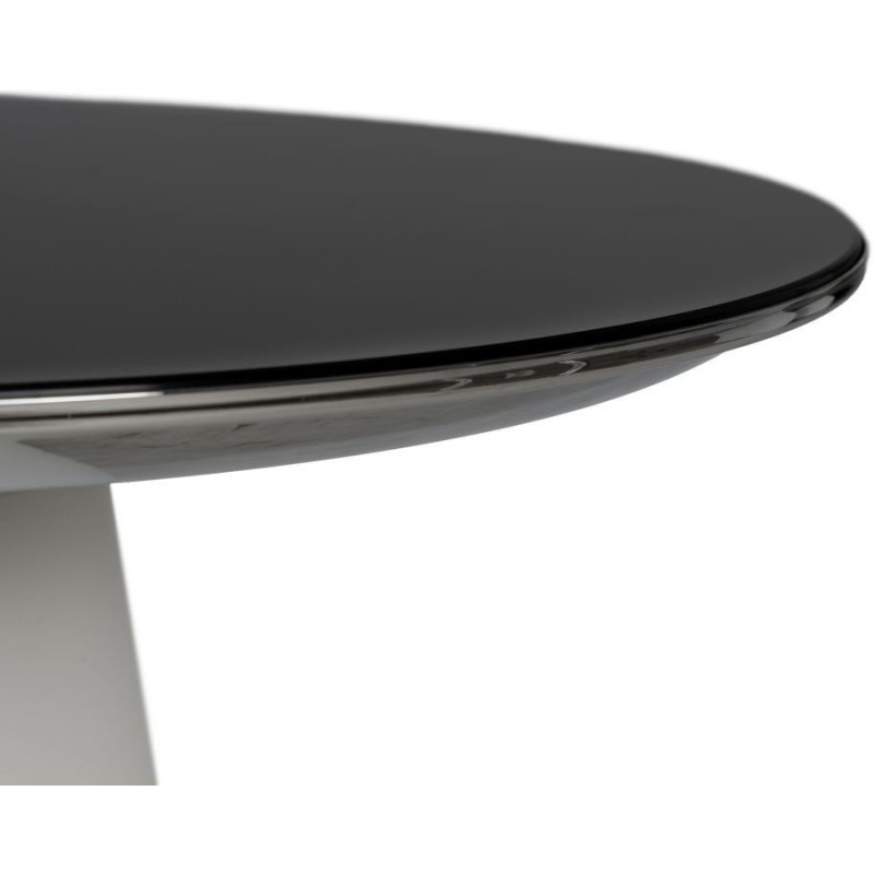 Table d'appoint moderne Ronde 2 niveaux en Métal Blanc Noir Vania - 3