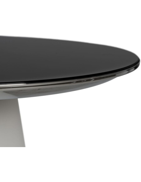 Table d'appoint moderne Ronde 2 niveaux en Métal Blanc Noir Vania - 3