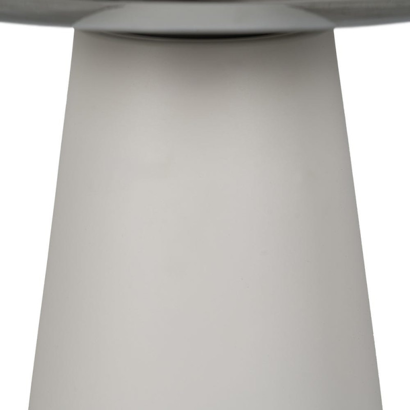 Table d'appoint moderne Ronde 2 niveaux en Métal Blanc Noir Vania - 4