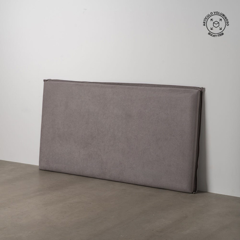 Grande Tête de lit moderne Grande Tête de lit moderne 190x100 en Tissu Taupe vieilli Bois MDF Saria - 2
