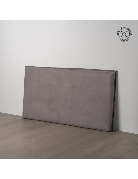 Grande Tête de lit moderne Grande Tête de lit moderne 190x100 en Tissu Taupe vieilli Bois MDF Saria - 2