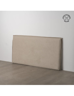 Grande Tête de lit moderne 2 places 190x100 en Tissu Beige Bois MDF Saria - 2