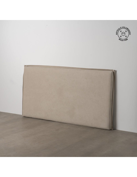 Grande Tête de lit moderne 2 places 190x100 en Tissu Beige Bois MDF Saria - 2