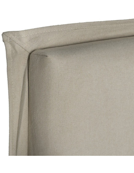 Grande Tête de lit moderne 2 places 190x100 en Tissu Beige Bois MDF Saria - 3