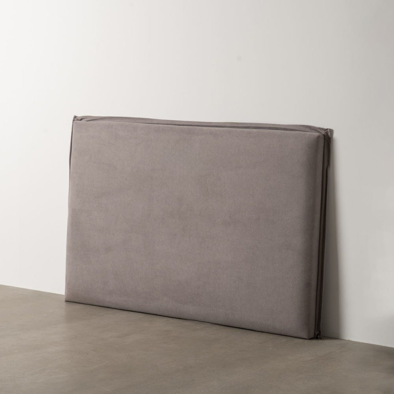 Tête de lit moderne 2 places 160x100 en Tissu Taupe vieilli Bois MDF Saria - 2