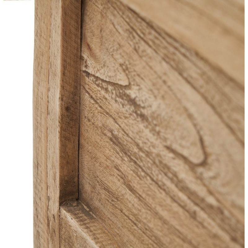 Grande Console moderne Rectangulaire 3 tiroirs 1 étagère en Bois de mindi Naturel Miro - 7