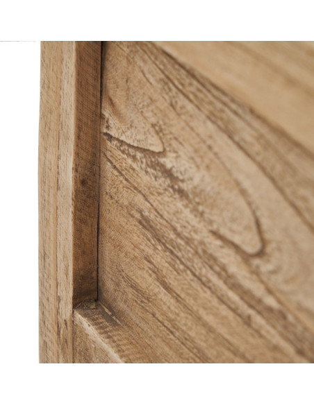 Grande Console moderne Rectangulaire 3 tiroirs 1 étagère en Bois de mindi Naturel Miro - 7