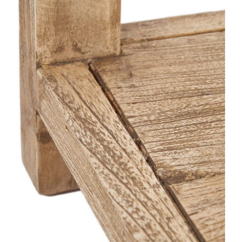Grande Console moderne Rectangulaire 3 tiroirs 1 étagère en Bois de mindi Naturel Miro - 8