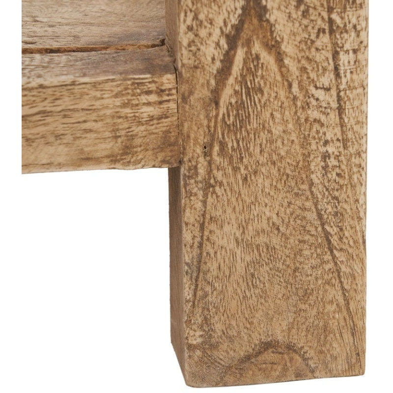 Grande Console moderne Rectangulaire 3 tiroirs 1 étagère en Bois de mindi Naturel Miro - 9