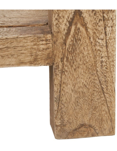 Grande Console moderne Rectangulaire 3 tiroirs 1 étagère en Bois de mindi Naturel Miro - 9