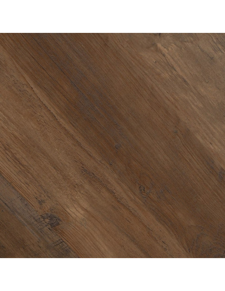 Table à manger moderne Ronde 6 personnes en Bois MDF Marron Métal Noir Taia - 6