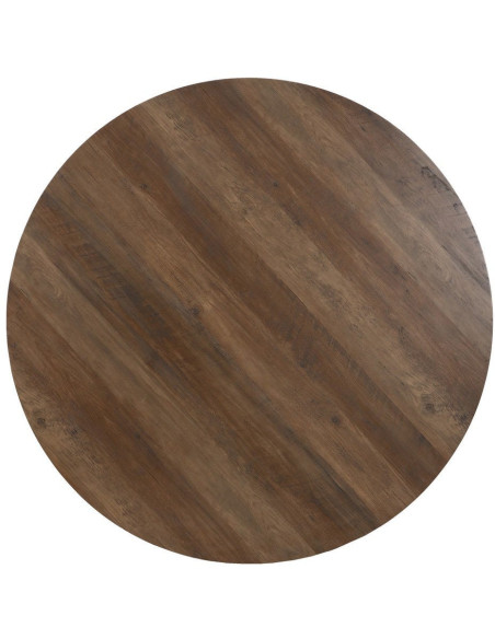 Table à manger moderne Ronde 6 personnes en Bois MDF Marron Métal Noir Taia - 8