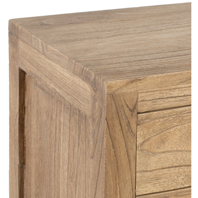 Chevet moderne 3 tiroirs en Bois de mindi Naturel Elio - 4