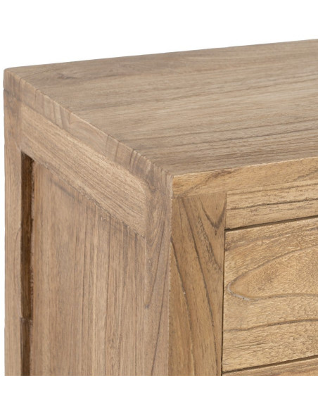 Chevet moderne 3 tiroirs en Bois de mindi Naturel Elio - 4
