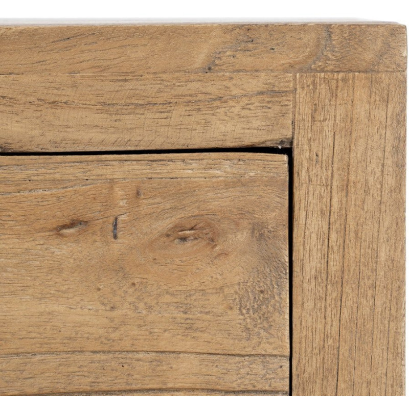 Chevet moderne 3 tiroirs en Bois de mindi Naturel Elio - 7