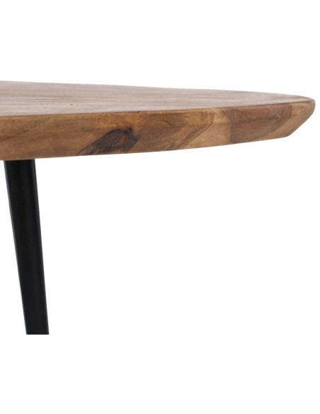 Grande Table basse gigogne Ovale en Bois d'acacia Naturel Métal Noir Aruna (Lot de 2) - 6