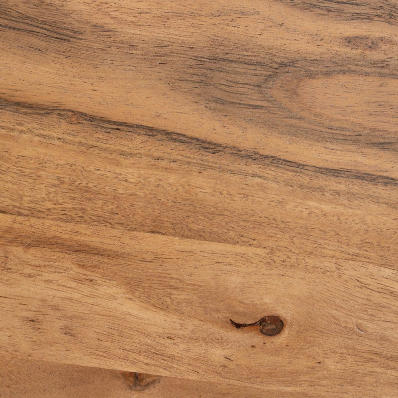 Grande Table basse gigogne Ovale en Bois d'acacia Naturel Métal Noir Aruna (Lot de 2) - 7