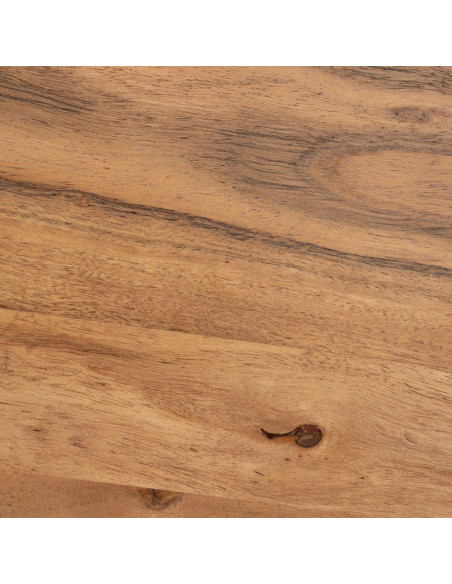 Grande Table basse gigogne Ovale en Bois d'acacia Naturel Métal Noir Aruna (Lot de 2) - 7