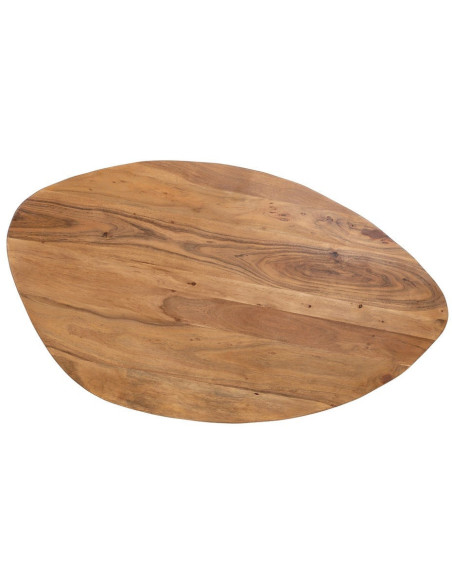 Grande Table basse gigogne Ovale en Bois d'acacia Naturel Métal Noir Aruna (Lot de 2) - 9