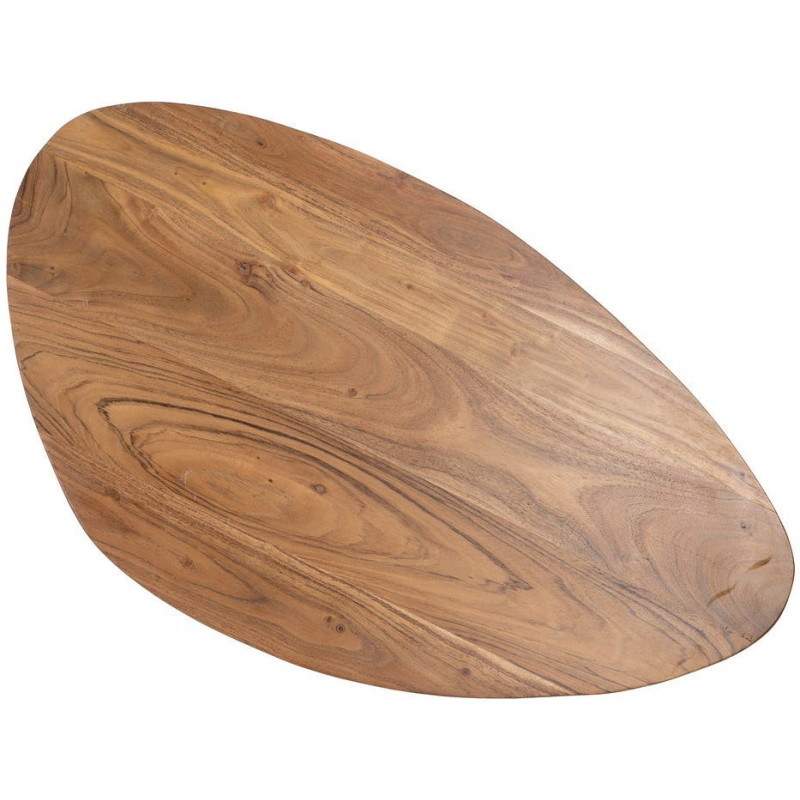 Grande Table basse gigogne Ovale en Bois d'acacia Naturel Métal Noir Aruna (Lot de 2) - 10