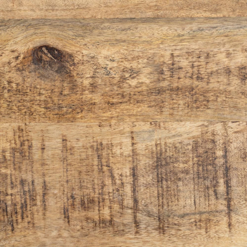 Table basse industrielle Ronde en Bois de manguier Naturel Métal Noir Saia - 5