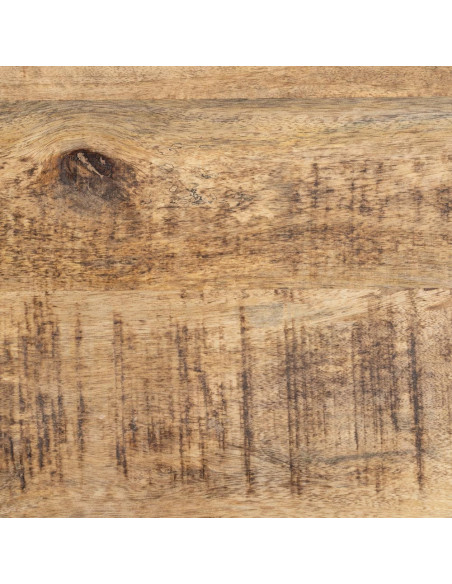 Table basse industrielle Ronde en Bois de manguier Naturel Métal Noir Saia - 5