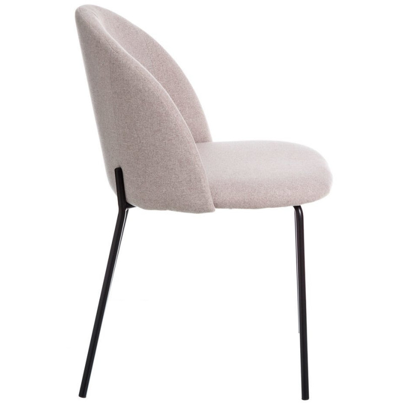 Chaise moderne en Tissu Beige Métal Noir Laina (Lot de 2) - 1