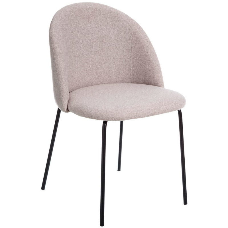 Chaise moderne en Tissu Beige Métal Noir Laina (Lot de 2) - 3