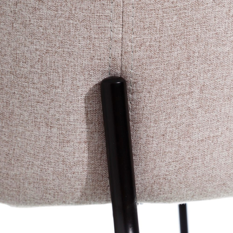 Chaise moderne en Tissu Beige Métal Noir Laina (Lot de 2) - 4