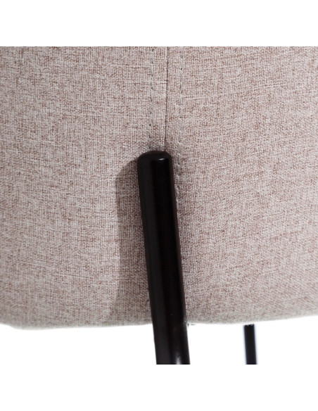 Chaise moderne en Tissu Beige Métal Noir Laina (Lot de 2) - 4