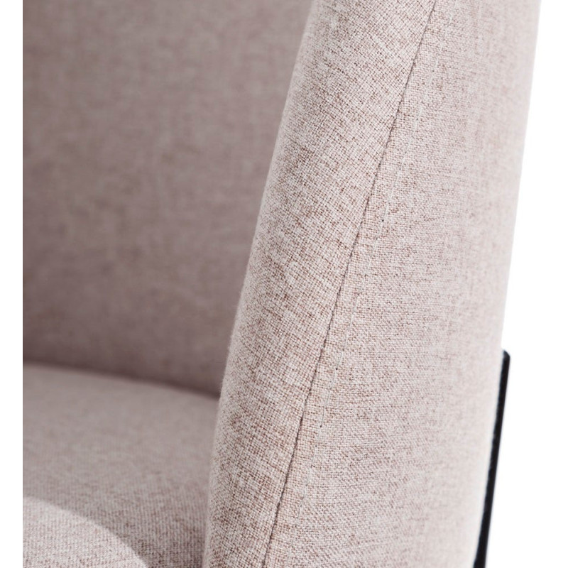 Chaise moderne en Tissu Beige Métal Noir Laina (Lot de 2) - 5