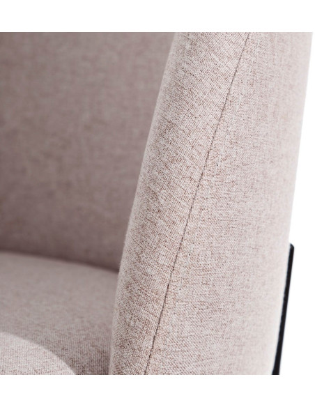 Chaise moderne en Tissu Beige Métal Noir Laina (Lot de 2) - 5