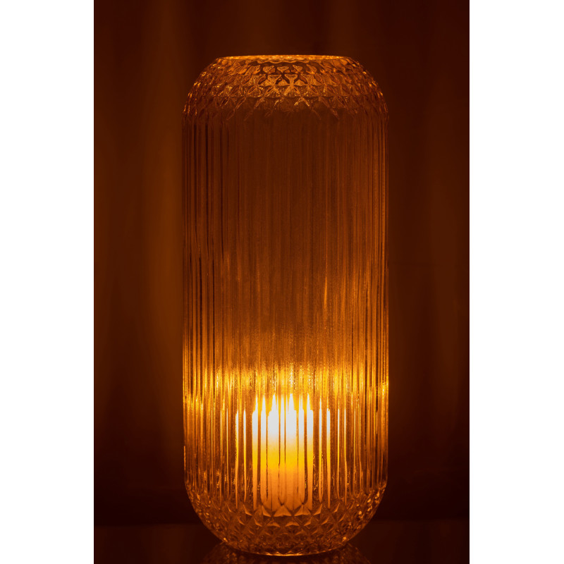 Vase Cylindrique Zara Hauteur 35 cm en Verre Jaune - 4