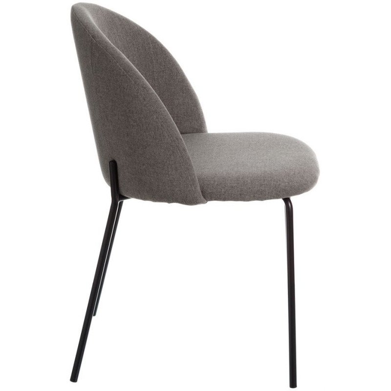 Chaise moderne en Tissu Gris Métal Noir Laina (Lot de 2) - 3
