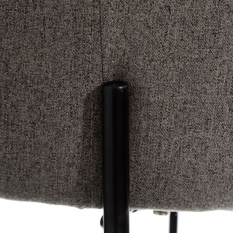 Chaise moderne en Tissu Gris Métal Noir Laina (Lot de 2) - 4