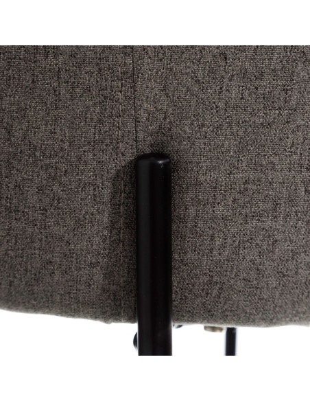 Chaise moderne en Tissu Gris Métal Noir Laina (Lot de 2) - 4