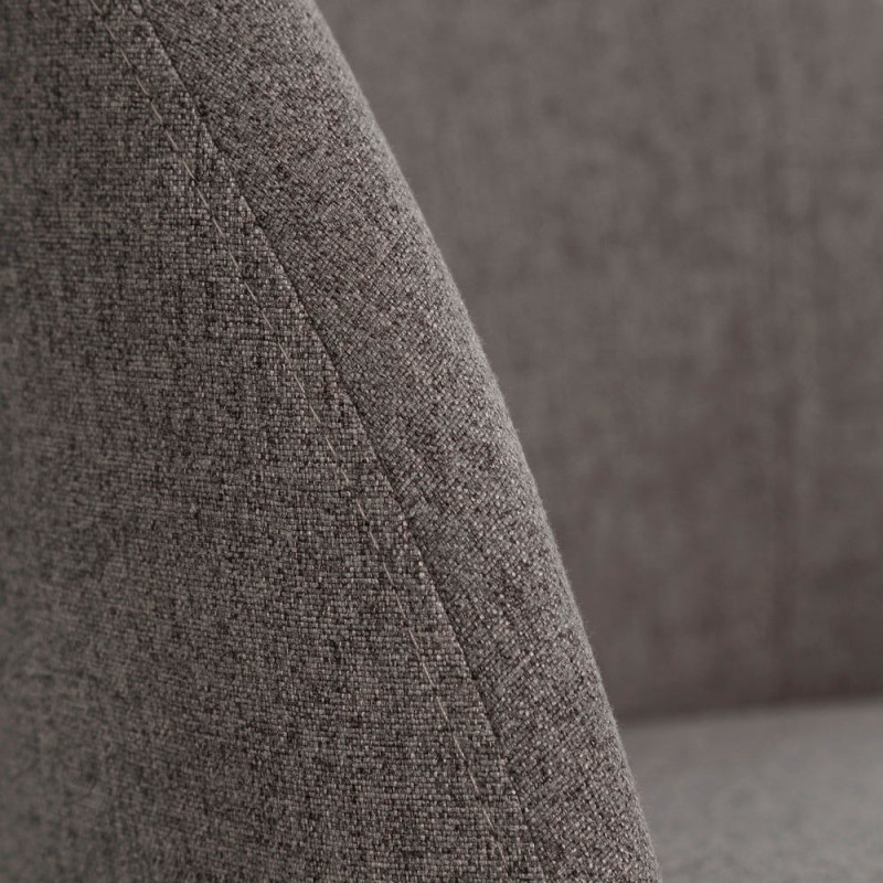 Chaise moderne en Tissu Gris Métal Noir Laina (Lot de 2) - 5