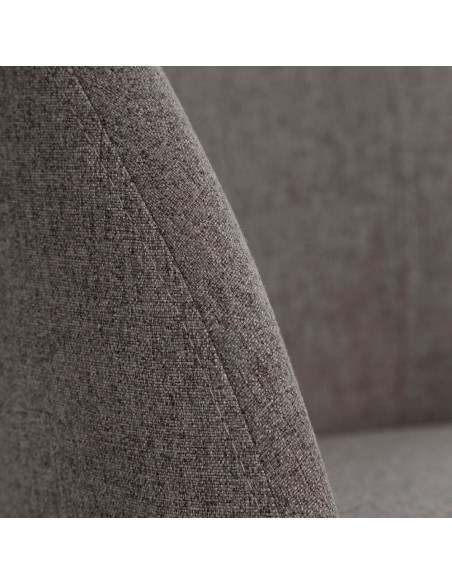 Chaise moderne en Tissu Gris Métal Noir Laina (Lot de 2) - 5