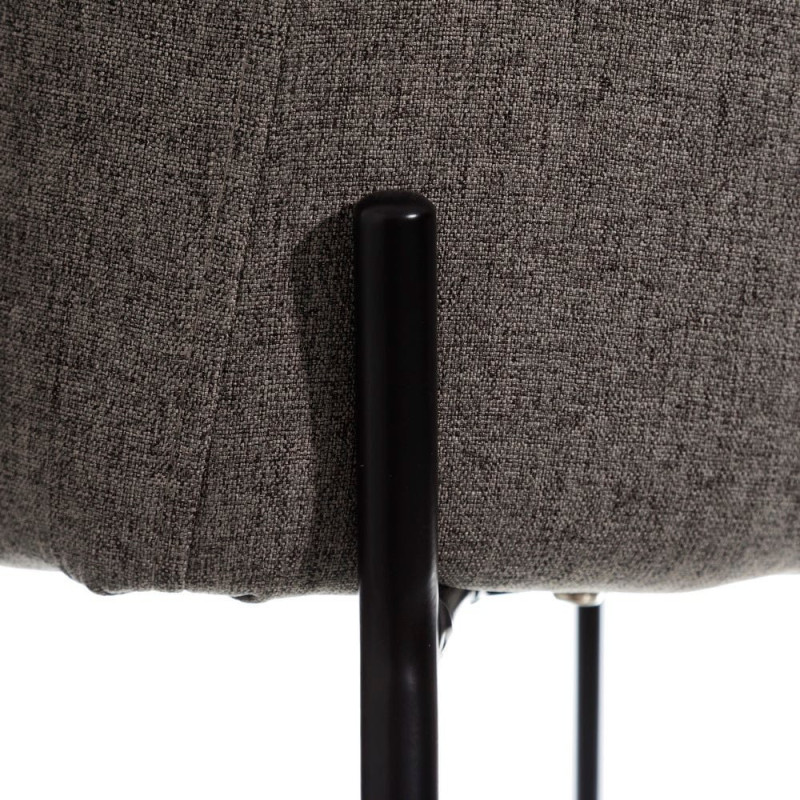 Fauteuil de table moderne en Tissu Gris Métal Noir Candio (Lot de 2) - 4