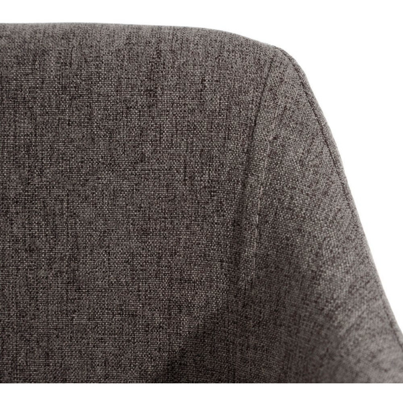 Fauteuil de table moderne en Tissu Gris Métal Noir Candio (Lot de 2) - 5
