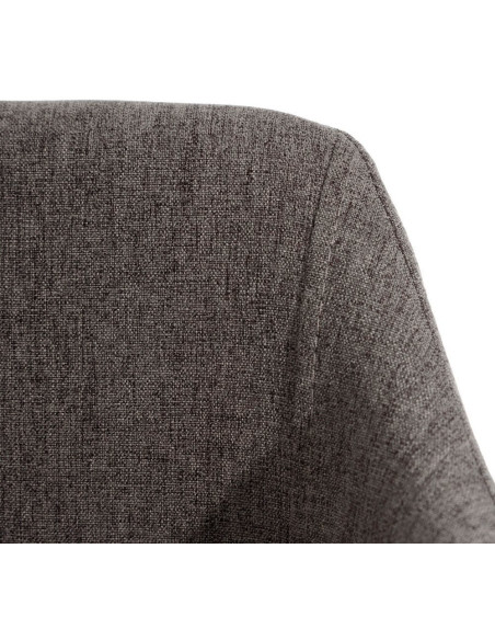Fauteuil de table moderne en Tissu Gris Métal Noir Candio (Lot de 2) - 5