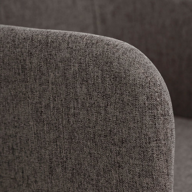 Fauteuil de table moderne en Tissu Gris Métal Noir Candio (Lot de 2) - 6