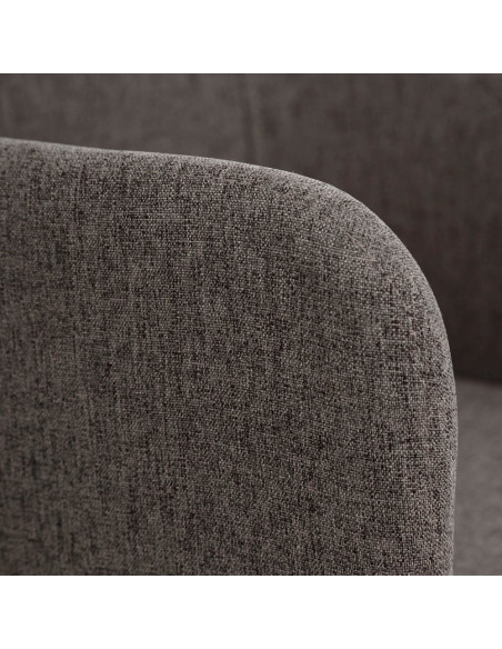 Fauteuil de table moderne en Tissu Gris Métal Noir Candio (Lot de 2) - 6