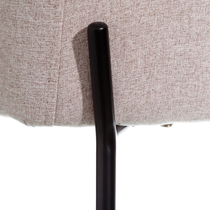 Fauteuil de table moderne en Tissu Beige Métal Noir Candio (Lot de 2) - 4