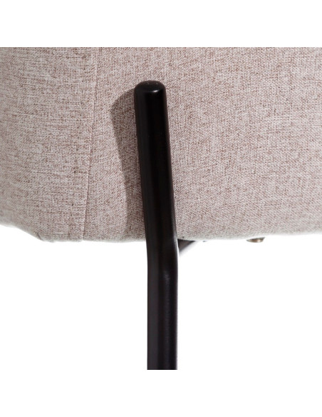 Fauteuil de table moderne en Tissu Beige Métal Noir Candio (Lot de 2) - 4