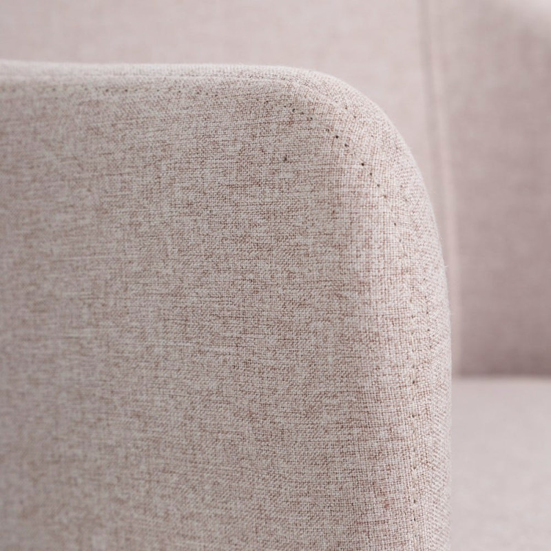 Fauteuil de table moderne en Tissu Beige Métal Noir Candio (Lot de 2) - 5