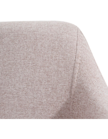 Fauteuil de table moderne en Tissu Beige Métal Noir Candio (Lot de 2) - 6